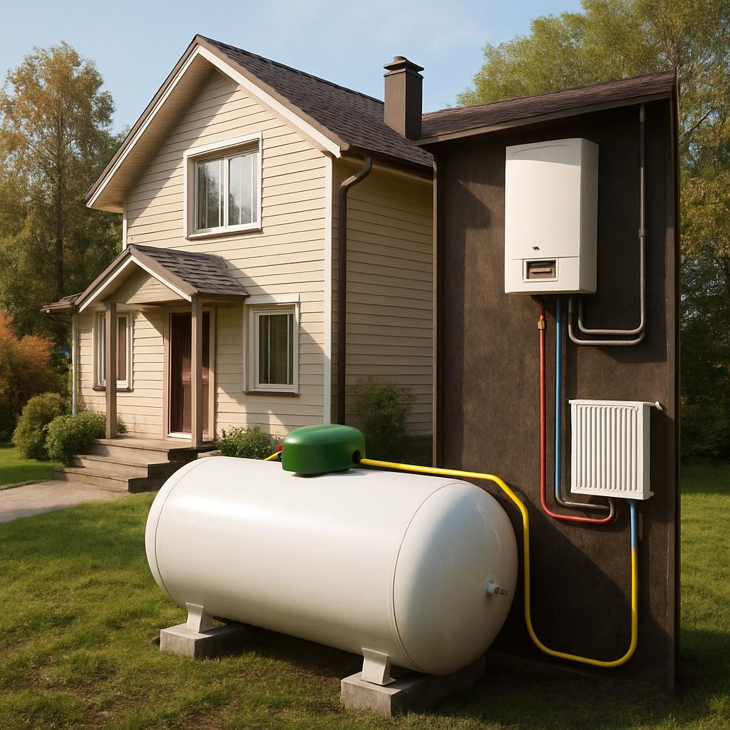 Водяное отопление от газгольдера Водяное отопление от газгольдера