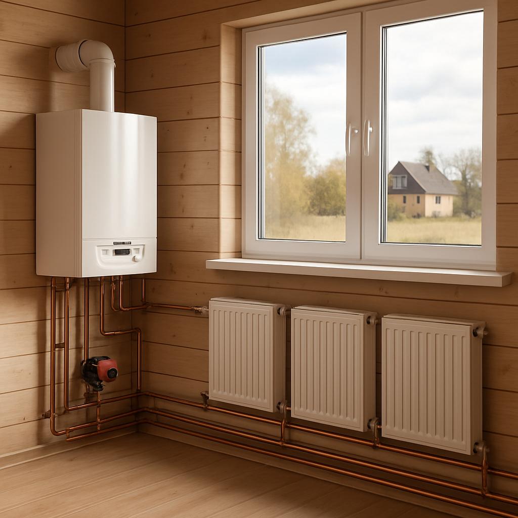 Двухтрубная система водяного отопления загородного дома Двухтрубная система водяного отопления загородного дома